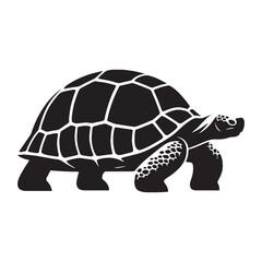 Wise Galápagos Tortoise silhouette, carrying generations on its back – Galápagos Tortoise illustration – Galápagos Tortoise vector – Reptile silhouette

