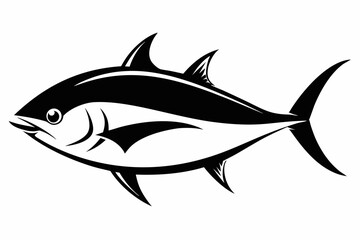 tuna silhouette line art vector illustration