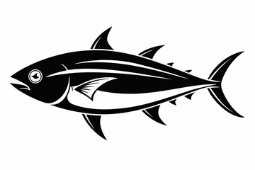 tuna silhouette line art vector illustration