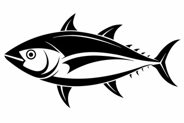 tuna silhouette line art vector illustration