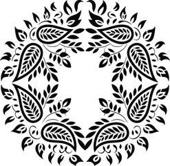 Folk Floral Mandala Vector Design