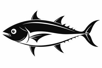 tuna silhouette line art vector illustration
