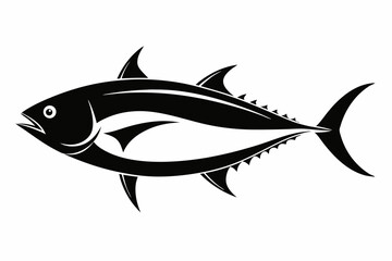 tuna silhouette line art vector illustration