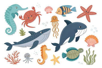 sea animals set