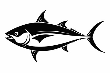 tuna silhouette line art vector illustration