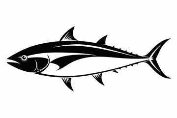tuna silhouette line art vector illustration