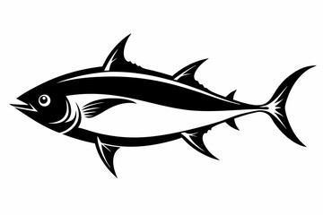tuna silhouette line art vector illustration