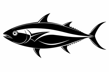 tuna silhouette line art vector illustration