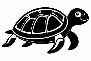 turtle silhouette line art vector illustration