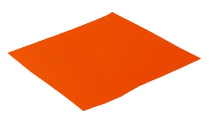 Isolated orange rhombus made of matte paper on white background