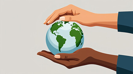  Hands of Different Skin Tones Holding a Globe – Global Inclusion and Unity.