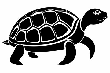 turtle silhouette line art vector illustration