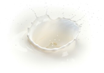 A close up shot of a milk splash with a crown shape on a white background in a studio setting