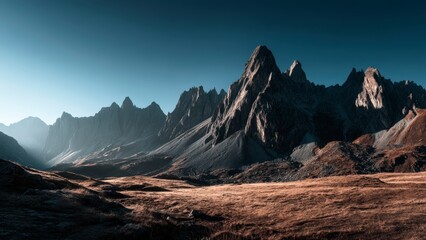 Naklejka premium Conceptual Art Scene with Mountains
