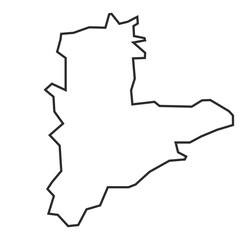 Akoli District vector outline map illustration