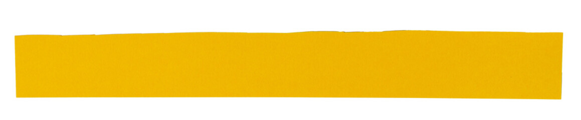 Yellow matte paper stripe on white background