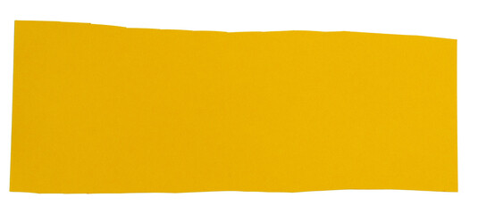 Yellow matte paper stripe on white background