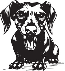A dachshund dog. Hand drawn vector illustration