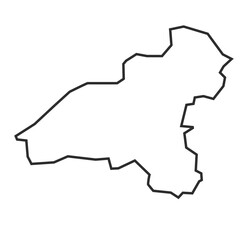 dhule District vector outline map illustration