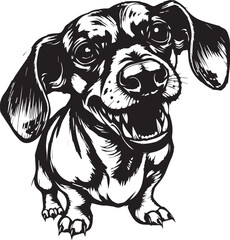 A dachshund dog. Hand drawn vector illustration
