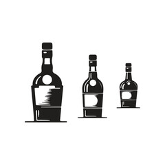 Elegant Brandy Bottle Isolated on White Background, Luxury Liquor Packaging, Glass Decanter for Whiskey or Cognac, HD High-Quality Product Shot