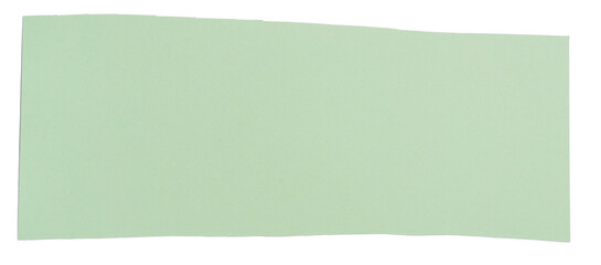 Fototapeta premium Light green matte paper stripe on white background