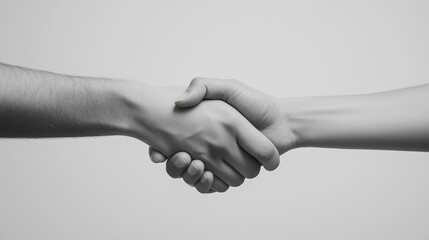 Close-Up of Two Hands Shaking on White Background for Corporate Use