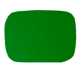 Isolated green oval made of matte paper on white background