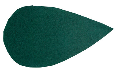Isolated green oval made of matte paper on white background