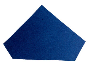 Isolated blue polygon made of matte paper on white background