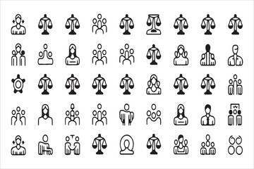 Obraz premium Gender Equality and Social Equity Icon Collection