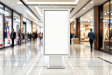 Blank advertising billboard mockup in shopping mall.