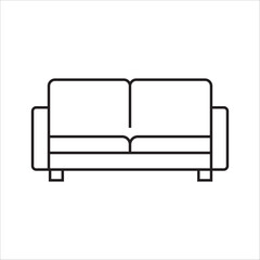 Sofa, linear style sign for mobile concept and web design. Symbol, logo illustration. Pixel perfect vector graphics on white background