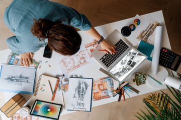 Designer working in studio