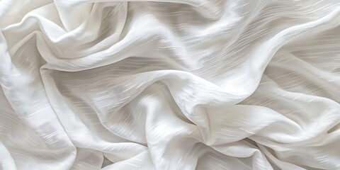Fototapeta premium Abstract white wrinkled bedding sheet fabric texture
