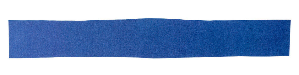 Blue matte paper stripe on white background