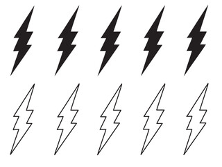 flash, lightning bolt, icon,silhouette vector electric, power, energy, symbol, vector, illustration on white background