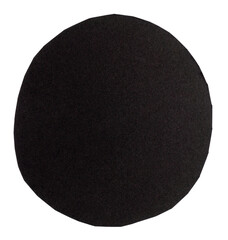 Isolated black circle made of matte paper on white background