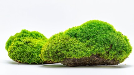 Green moss isolated on white background