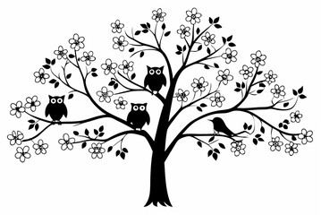 vector tree silhouette