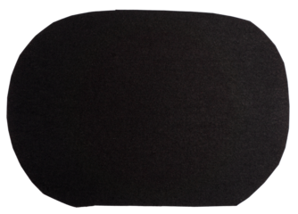 Isolated black oval made of matte paper on white background