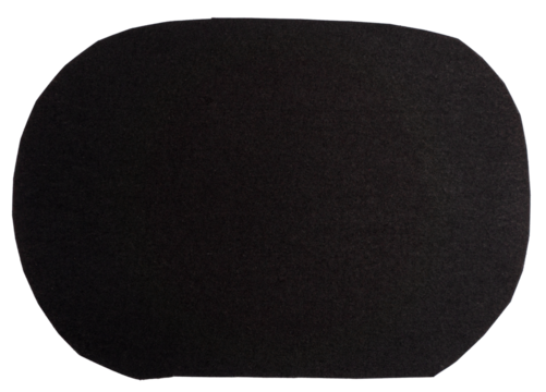 Isolated black oval made of matte paper on white background