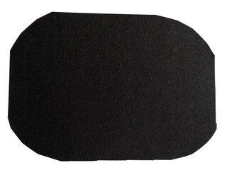 Isolated black oval made of matte paper on white background