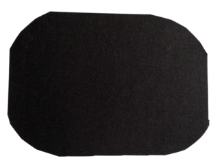 Isolated black oval made of matte paper on white background