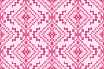 Seamless geometric fabric pixel pattern illustration