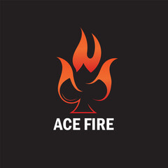 ace poker and fire icon vector illustration template design