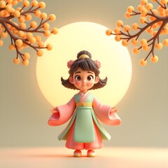Fototapeta premium The spring day of a girl in Hanfu