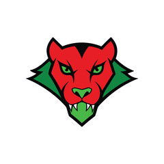 red cat with green heart