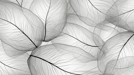 overlapping line art leaves