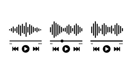Sound Wave Design: A striking depiction of sound waves, represented through dynamic graphic elements, conveying the essence of audio frequency, rhythm, and the essence of sound. 